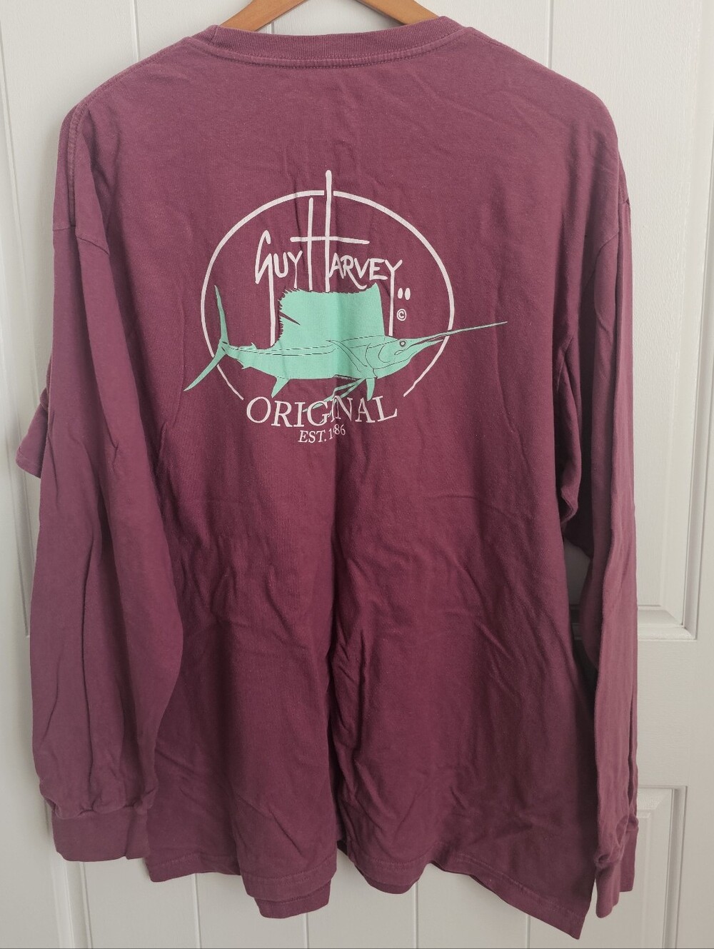 GUY HARVEY Original Fin Classic Fit Mens Long Sleeve Tee Shirt